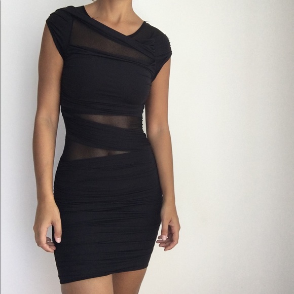 kikiriki Dresses & Skirts - KIKIRIKI Mesh Bodycon Little Black Dress S - LBD